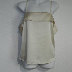 Satiny cowl neck / spaghetti strap convertible camisole in cream